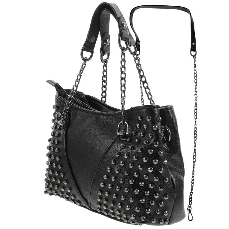 Black rivet outlet leather purse