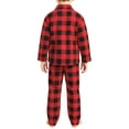 thumbnail image 3 of Conjunto de pijamas de cuadros de manga larga con botones para adultos y niños en rojo de INSPIRE CHIC, 3 of 4