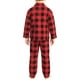 thumbnail image 3 of Conjunto de pijamas de cuadros de manga larga con botones para adultos y niños en rojo de INSPIRE CHIC, 3 of 4
