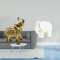 thumbnail image 2 of Dualoai Resin Ceramic Elephant Statue Animal Sculpture Decorative Figurine Ornament for Shelf Bedroom Desk Home Decoration with Nonslip Pads Collectible Figure Collection for Bookshelf Tabletop, 2 of 8
