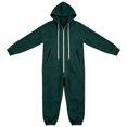 thumbnail image 4 of Women's Fleece Lined Hooded Jumpsuit Long Sleeve Zip Up One Piece Tracksuit Loose Fit Soft Warm Cozy Fall Winter Loungewear Y2K Streetwear with Pockets Green, 4 of 7