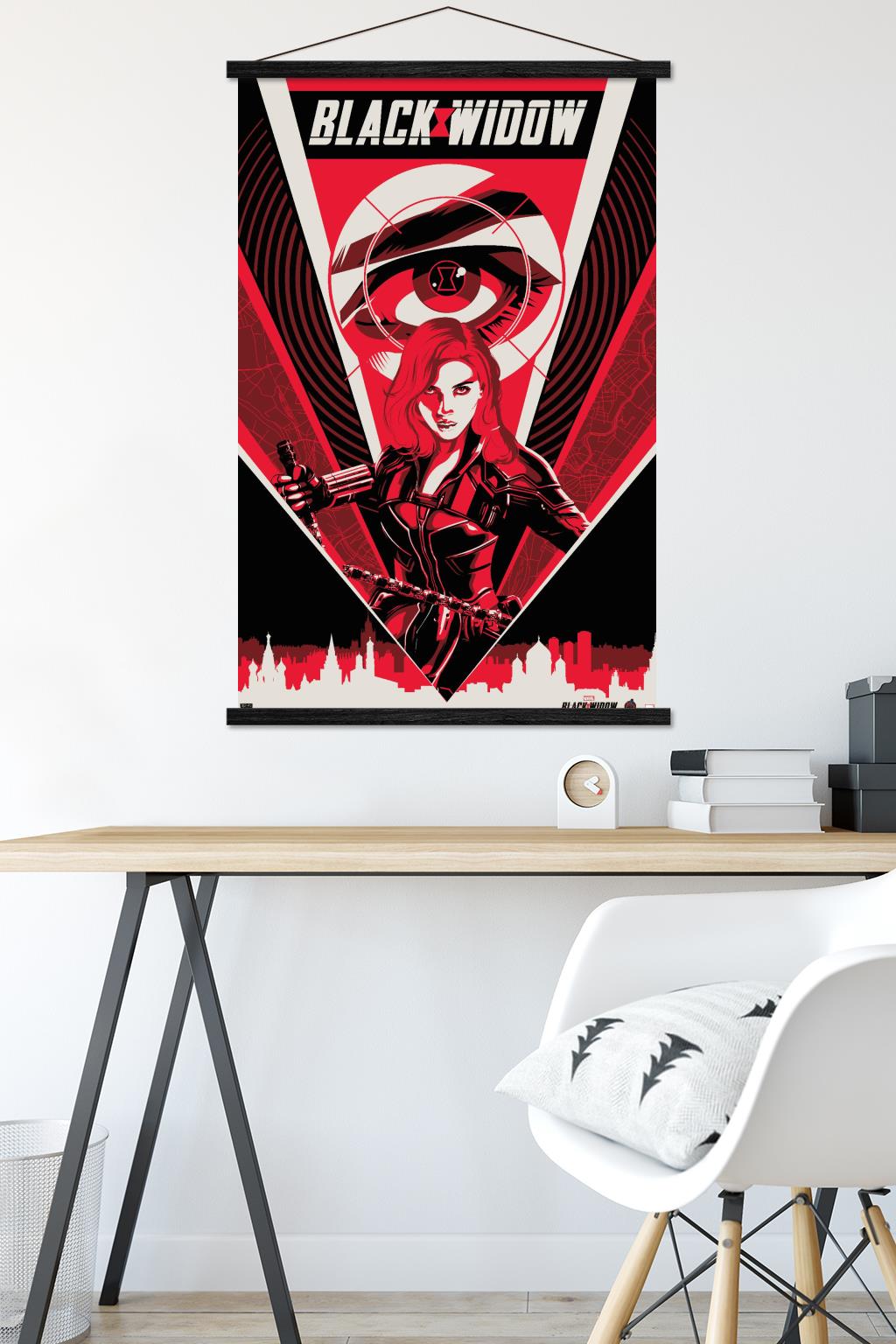 Marvel Cinematic Universe - Black Widow - Eye Wall Poster with Wooden Magnetic Frame, 22.375" x 34"