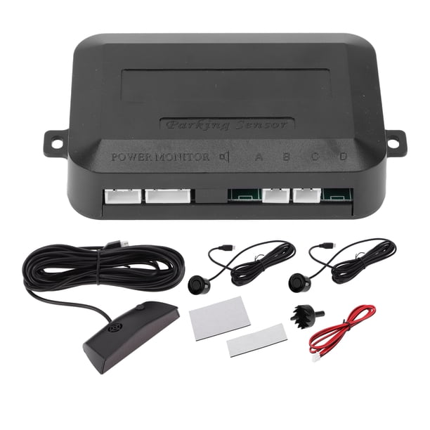 Sistema de radar de reversa universal para vehículos Unique Bargains, sensores de estacionamiento de reversa, detección de distancia, negro, 2 sensores de estacionamiento, alarma y recordatorio.