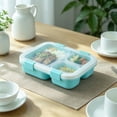 thumbnail image 2 of Plastic Bento Box,Rectangular Buckle Airtight Leakproof Portable Divided Lunch Container | Office Meal Prep Container | Refrigerator Food Storage | Perfect for Outdoor Travel & Picnic,Blue, 2 of 7