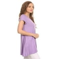 thumbnail image 3 of Women's Solid Casual Short Sleeve Loose Fit pockets Knit Shirt Tunic Top Tee/Made in USA, 3 of 4
