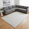 thumbnail image 2 of HomeRoots 675622 8 x 10 ft. Silver & Ivory Striped Transitional Washable Machine Made Rectangle Area Rug with UV Protection, 2 of 9