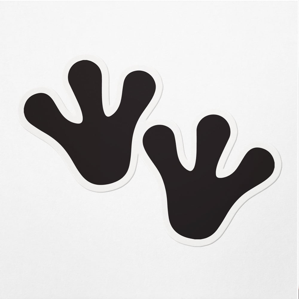 Vinyl Stickers Decals Of Frog Feet Silhouette Waterproof Apply On