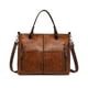 thumbnail image 1 of Bolso de hombro de PU, bolso de mano de mujer, bolso con múltiples bolsillos retro, correa larga cruzada marrón, 1 of 5