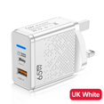 thumbnail image 1 of 65W ABS Portátil EU/US/UK GaN Tipo C Cargador De Teléfono Móvil Casa Oficina Viajes Adaptador Universal De Múltiples Enchufes USB, 1 of 4