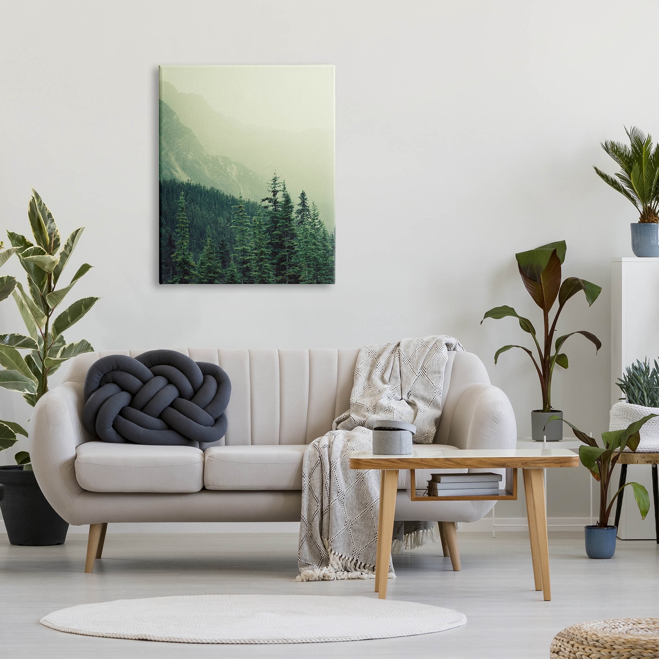 Overlooking Mountains Nature Landscape Photograph Gallery Wrapped Canvas Print Wall Art