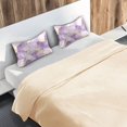 thumbnail image 5 of Yayeee Pillowcase King Size Set of 2 Satin Wrinkle Resistant Envelope Pillow Case, Pastel Purple Marble Pattern, 5 of 8