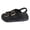 Black, variant on Summer Slide for Women with Back Strap Breathable Retro Canvas Frayed Sandals Comfortable Open Toe Platform Dress Shoes Black Size 8.5