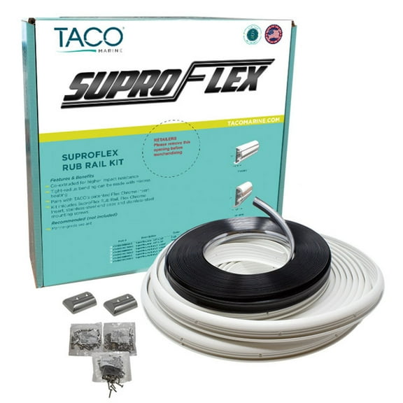 TACO Marine V11-9990WCM80-2 SuproFlex Rub Rail Kit - 80' x 2" x 29/32", Frosty White