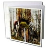 3dRose Vintage Lumberjacks Felling Large Oak Vancouver Canada Hand Colored - Greeting Card, 6 by 6-inch