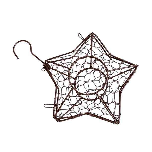 Colgador de Macetas de Estrella de Cinco Puntas Soporte de Plantas Metálico Cesta Colgante para Pared Diseño Artístico de Hierro Adecuado para Decoración del Hogar y Oficina