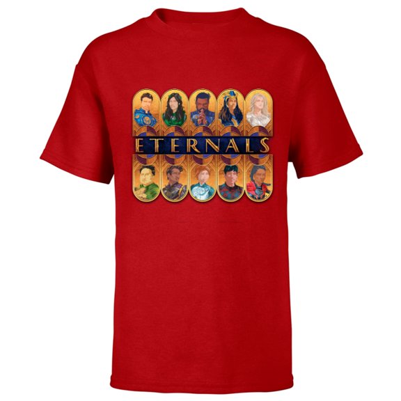Marvel Eternals Team of Immortal Beings - Short Sleeve T-Shirt for Kids – Customized-Red