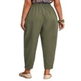 thumbnail image 4 of Women‘s Summer Harem Pants with Elastic Waist and Front Pocket, 4 of 5