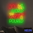 thumbnail image 5 of Handmadetneonsign Joy To The World The Wine Is Poured Neon Sign, Christmas Holiday Wine Led Sign, Funny Xmas Quote Decor 82082, 5 of 5