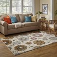 thumbnail image 5 of 10' X 13' Ivory Blue Gold Green Orange Rust And Teal Floral Power Loom Stain Resistant Area Rug, 5 of 5