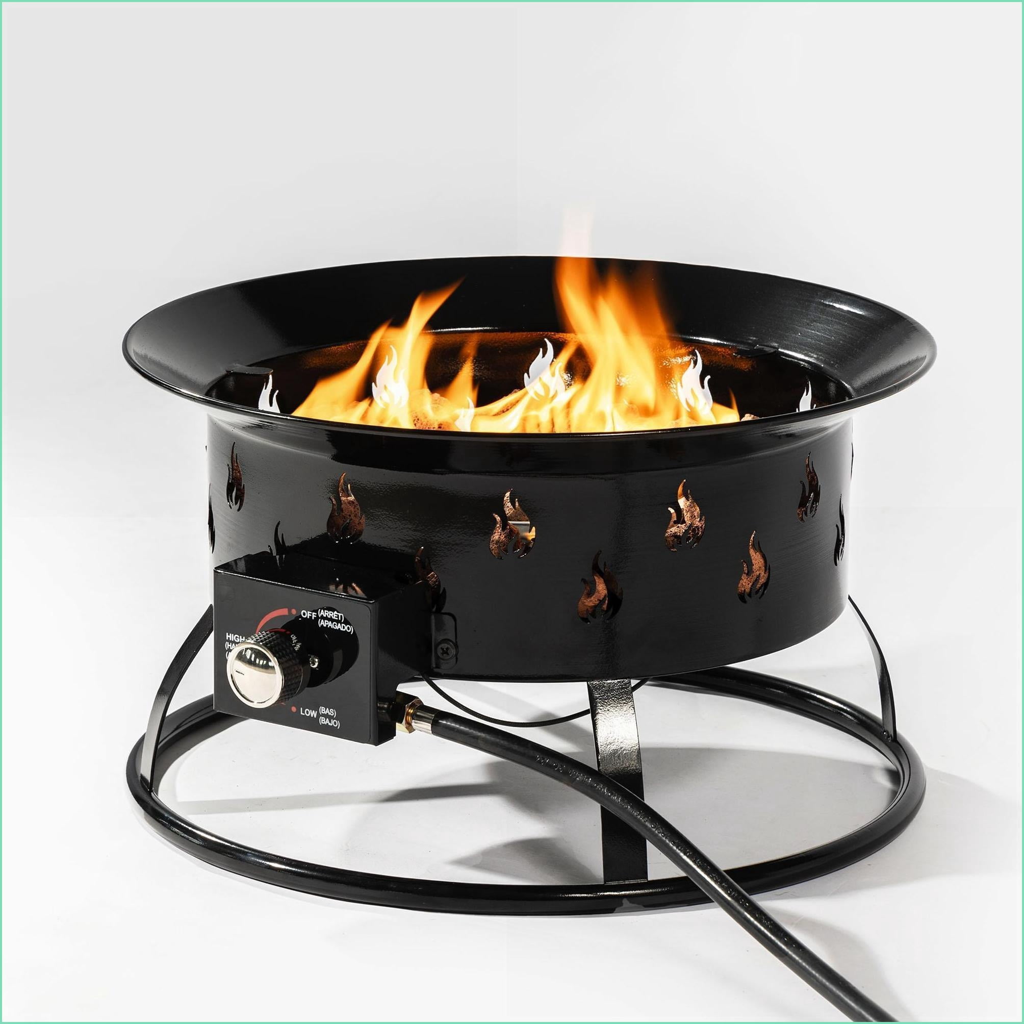 Outdoor Stoves | 19" 50000 BTU Round Propane Fire Pit | Fogon Exterior | Modern, for Patio Deck Backyard | Black