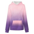 thumbnail image 6 of Girls Gradient Color Hoodie | Preppy Oversized Hooded Sweatshirt | Cute Pocket Pullover with Long Sleeve | Streetwear Casual Wear for Teen Girls(Pink,2-3Years), 6 of 7