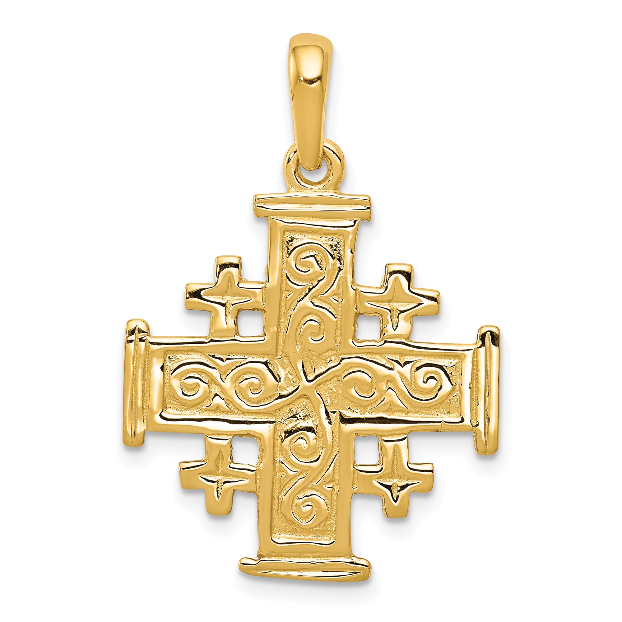Pendentif Croix De Jérusalem - Doré - Neuf Sans Emballage - Bijou De Tradition Chrétienne
