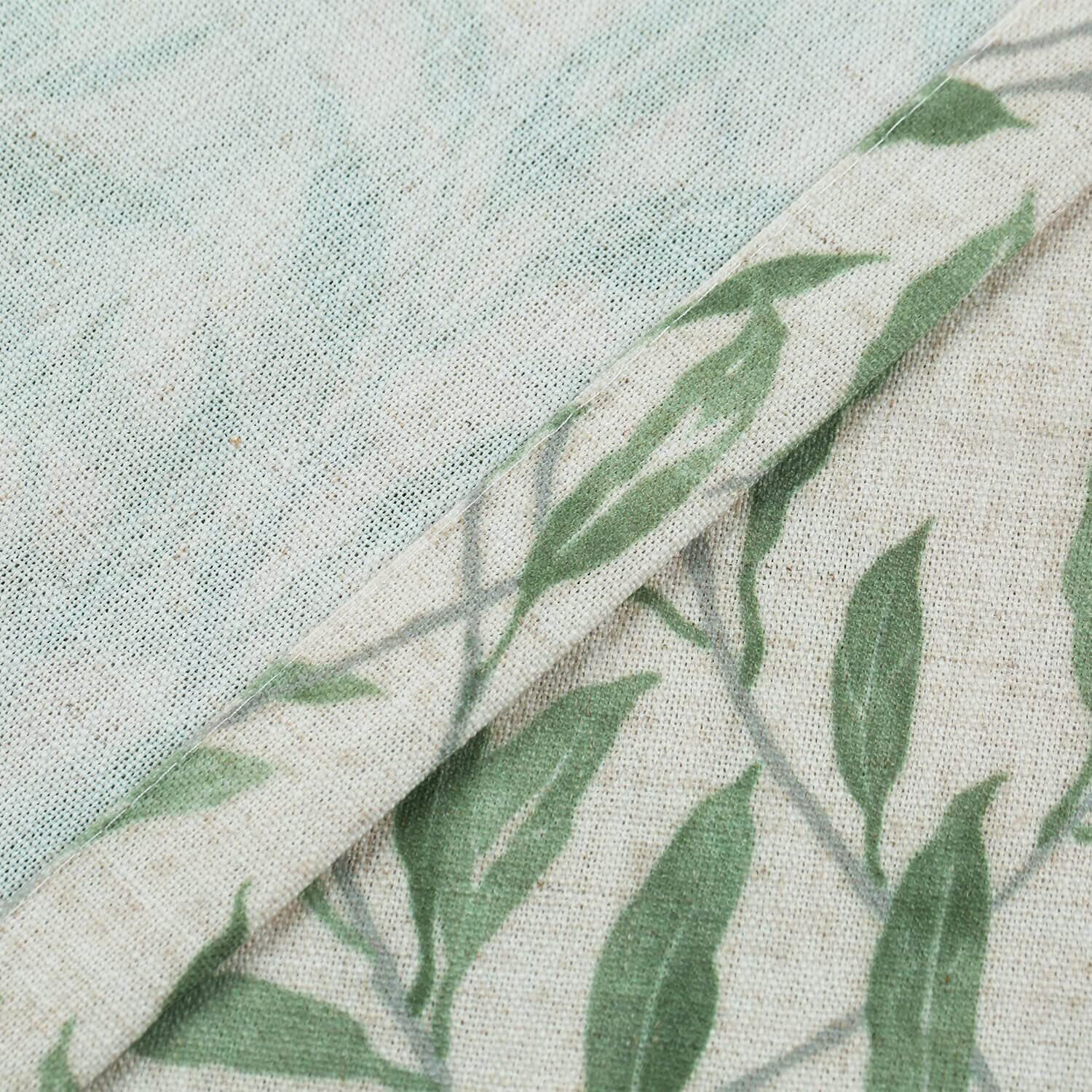 VOGOL Leaves Printed Decorative Farmhouse Window Treatments, Light Filtering Draperies for Bedroom Home Office, W52"xL96", One Panel, Green