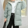 thumbnail image 5 of Kids Puffer Down Coat Winter Clothes Warm Hooded Quilted Jacket Mid Length Heavyweight Overcoat for Boys Girls (7T, Green), 5 of 6