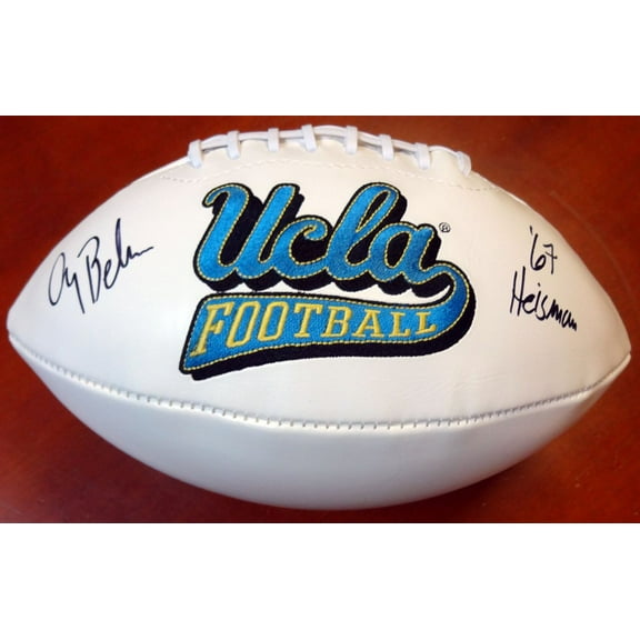Gary Beban Autographed White Logo Football UCLA Bruins "67 Heisman" PSA/DNA 103885