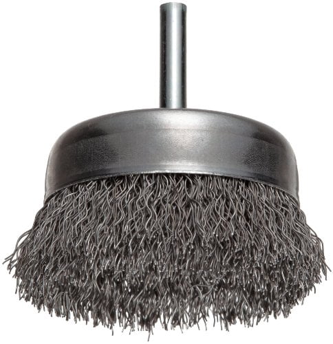 Weiler Circular Flared Wire End Brush – 3" Diameter, Steel Crimped Wire, 1/4" Shank For High RPM