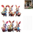 thumbnail image 3 of JHEHF Easter Bunnies Yard Decorations Outdoor Pack Of 6 Cute Rabbit Garden Signs with Stakes Holiday Welcome Signs for Patio Yard Garden Party Decor, 3 of 9