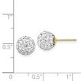 thumbnail image 2 of 14k Yellow Gold Crystal 8mm Post Earrings - Measures 9x9mm Wide, 2 of 2