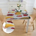 thumbnail image 2 of HAOXIT  Summer Tablecloths for Rectangles Tables, Spill Proof Indoor Outdoor Table Cloth with Watermelon Prints, Washable Table Cover for Party, Picnic, Dinner Decor 36*36, 2 of 8
