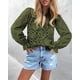 thumbnail image 5 of Blusa PRETTYGARDEN Mujer Cuello en V con Encaje y Botones Manga Larga Talla M, 5 of 6
