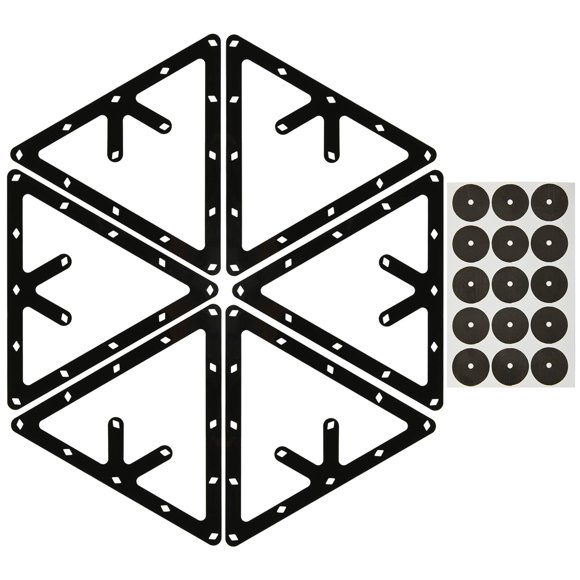 CM Pack of 6 Sheets Magic Ball Rack Pro Triangle Billiards Ball Rack with Pool Table Marker Dots for Rack 8 9 and 10 Ball Combo Pack and Snooker