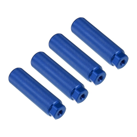 Unique Bargains 2 Pairs 100x28mm Aluminum Alloy Axle Rear Foot Pegs Footrests for BMX MTB Bicycle Fit 3/8" Axles Blue