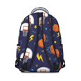 thumbnail image 3 of Basketball and Star Navy Pattern Backpack for School, Cute School Bag with Adjustable Shoulder Straps and Padded Back, 15.3"x11"x7.1", 3 of 5