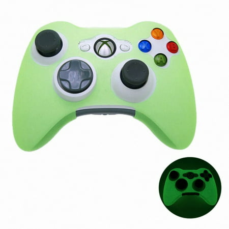 GREEN GLOW in DARK Xbox 360 Game Controller Silicone Case Skin Protector