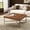 Brown 02, variant on Euroco 36" Round Tufted Ottoman Coffee Table,PU Leather Upholstered Footstool Center Table with Hammered Metal Frame & X-Base for Living Room,Beige