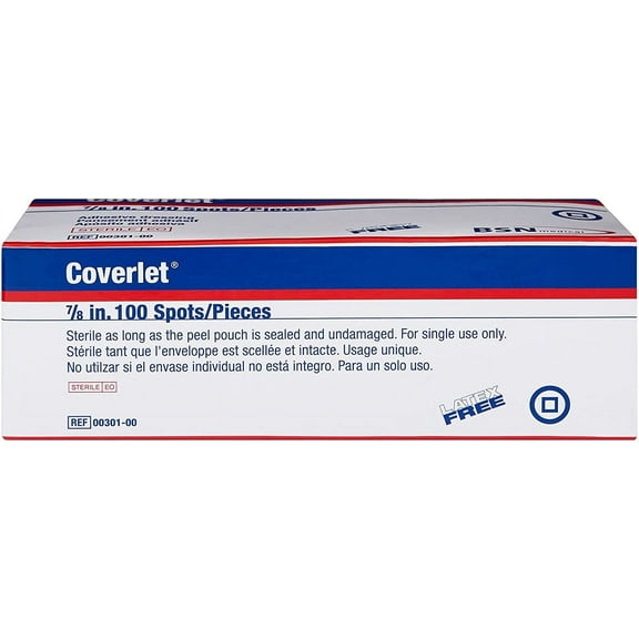 Coverlet Adhesive Strips Round 7/8 Inches - 100 Ea