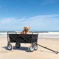 thumbnail image 6 of RONG-3 Collapsible Foldable Heavy Duty Utility Wagon Cart with Larger Capacity - Perfect for Shopping, Sports Events, Grocery, Moving, Camping, Laundry, Beach - Black, 6 of 7