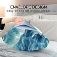 thumbnail image 4 of Yayeee Pillowcase Queen Size Set of 2 Satin Wrinkle Resistant Envelope Pillow Case, Green Watercolor Ocean Waves, 4 of 8