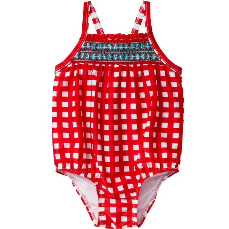 Infant Toddler Girls Red Blue Striped Long Sleeve Rash