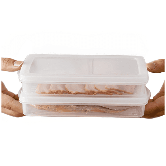 2 Pack-Bacon Keeper, Deli Meat Saver Cheese Cold Cuts Luncheon Meat Plastic Food Storage Containers with Lids for Refrigerators