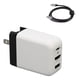 thumbnail image 1 of Cargador USB C de 65 W 4K 60 Hz HD Interfaz multimedia Cargador GaN plegable de 3 puertos para interruptor Monitor TV Proyector 100-240 V Negro Blanco Enchufe de EE. UU., 1 of 5