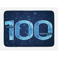 thumbnail image 1 of 100th Birthday Bath Mat, Happy Birthday Old Grandparents One Century Party Image Print, Non-Slip Plush Mat Bathroom Kitchen Laundry Room Decor, 29.5 X 17.5 Inches, Sky Blue and Navy Blue, Ambesonne, 1 of 2