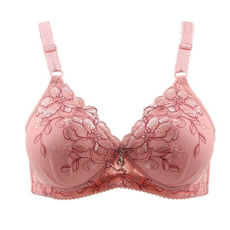 DJskiyers Sexy Womens Bras No Underwire Full Support Bra Floral V Neck Bralette Spaghetti Strap Wireless Bra Breathable Everyday Bra