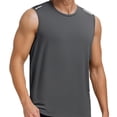 thumbnail image 3 of Mens Tank Top Quick Drying Workout Sleeveless Gym Muscle Shirts Solid Color Lightweight Wicking Athletic Tee Shirt Grey, Size XXXXL, 3 of 5