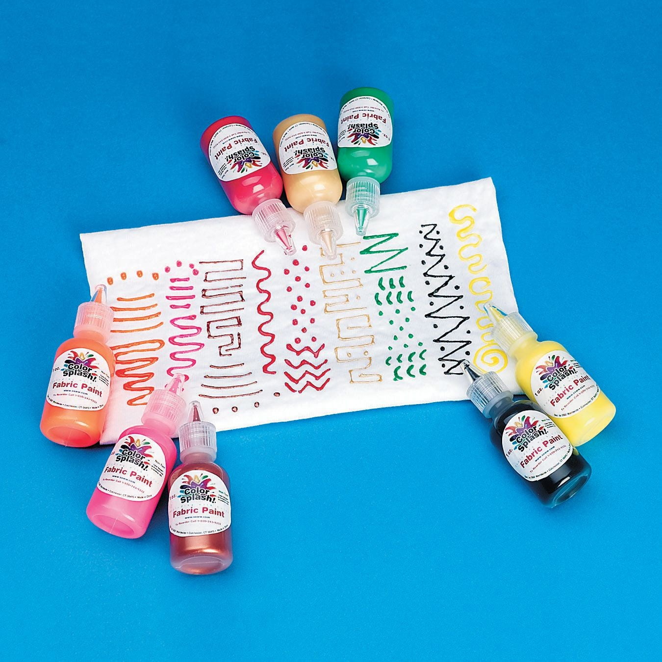 Color Splash!® Dimensional Fabric Paint Assortment, 1 oz. (Pack of 24)