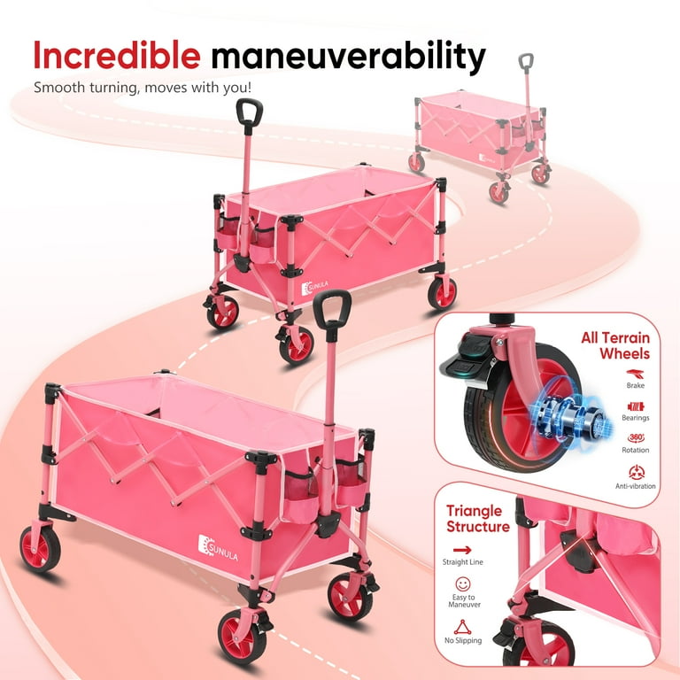 Sunula 330LBS Collapsible Foldable Wagon with 300L Large